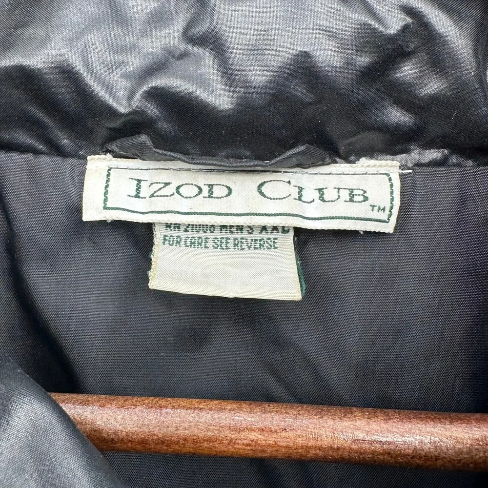 VTG IZOD CLUB Match Frame Black Lightweight Zip Up Hooded Windbreaker Jacket 2XL